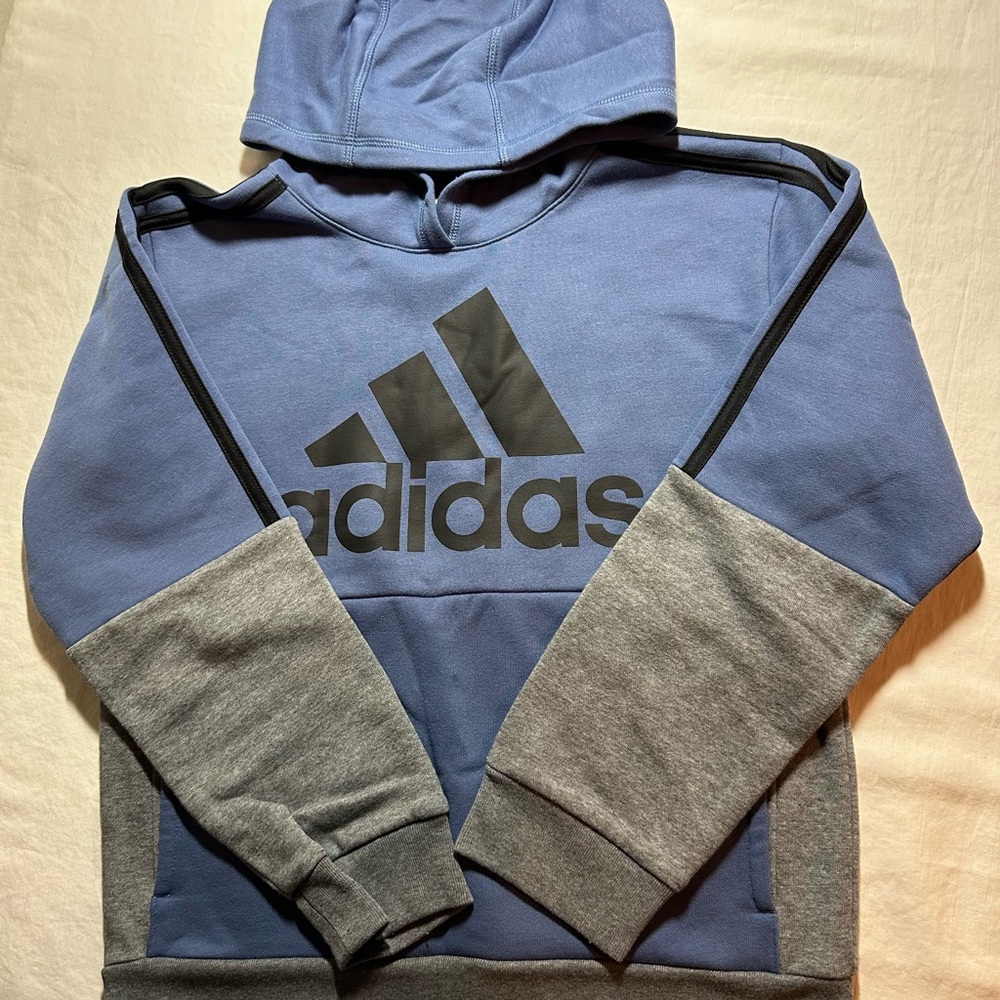 Adidas Boys Hoodie in Blue and Gray